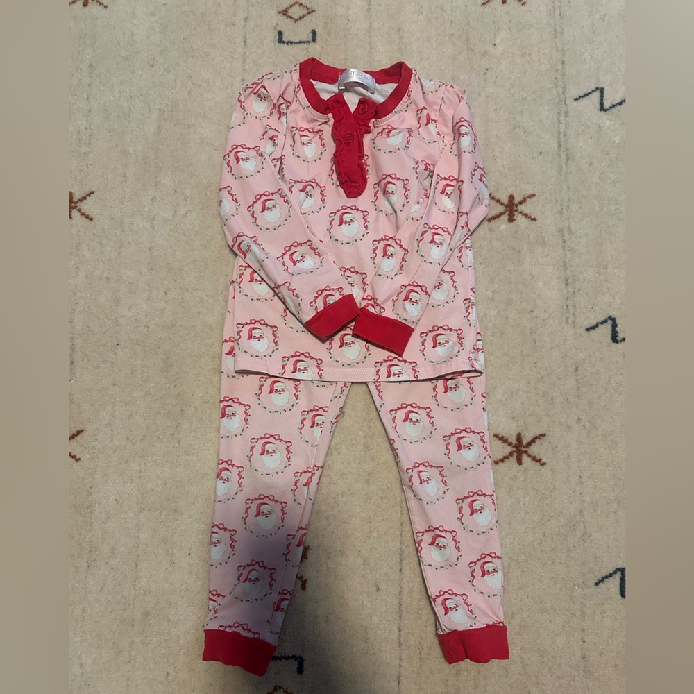 Cecil and Lou pink Santa pajamas in size 3T